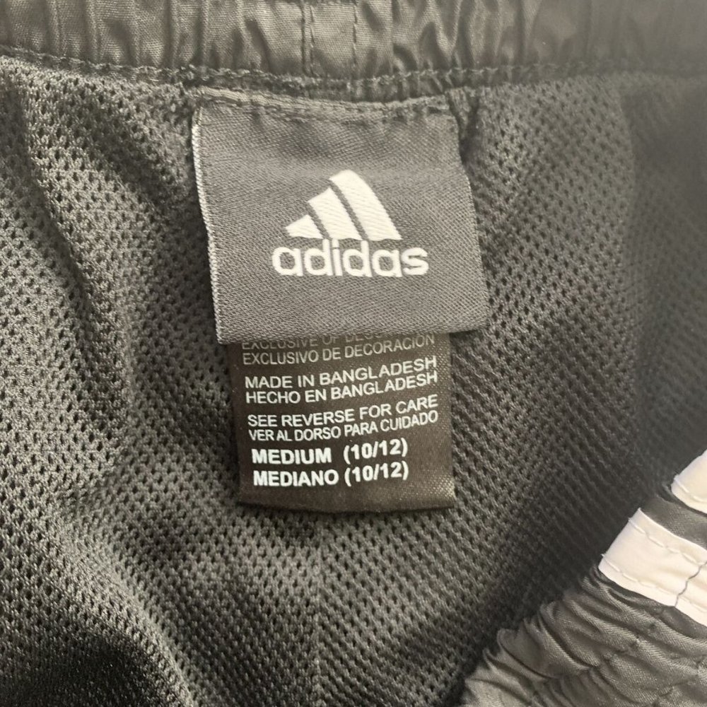 Adidas Youth Size Medium (10-12) Black White Athle - Picture 5 of 5